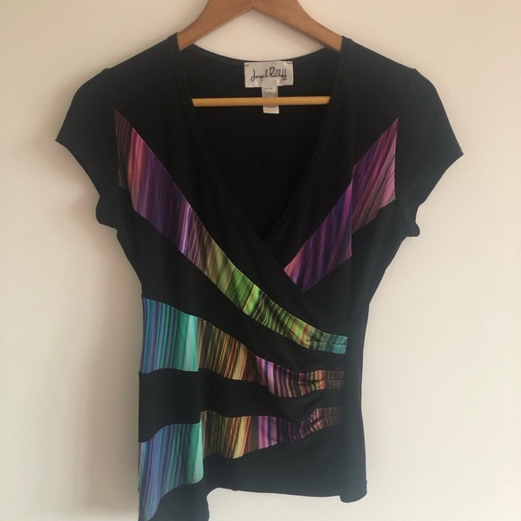 Joseph Ribkoff short sleeved shirt. Worn once. Easy to wash. Very slimming. - Picture 2 of 7